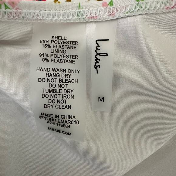 Lulus Womens size Medium Vacation Calling White Floral O-Ring One Piece Swimsuit - Picture 10 of 11